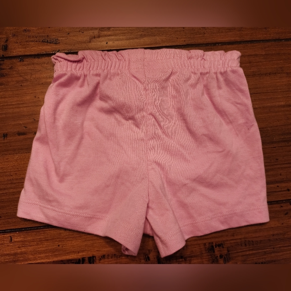 Garanimals Girls Paperbag Knit Short 2-pc Set Pink/Stripes 12mo - Picture 3 of 7